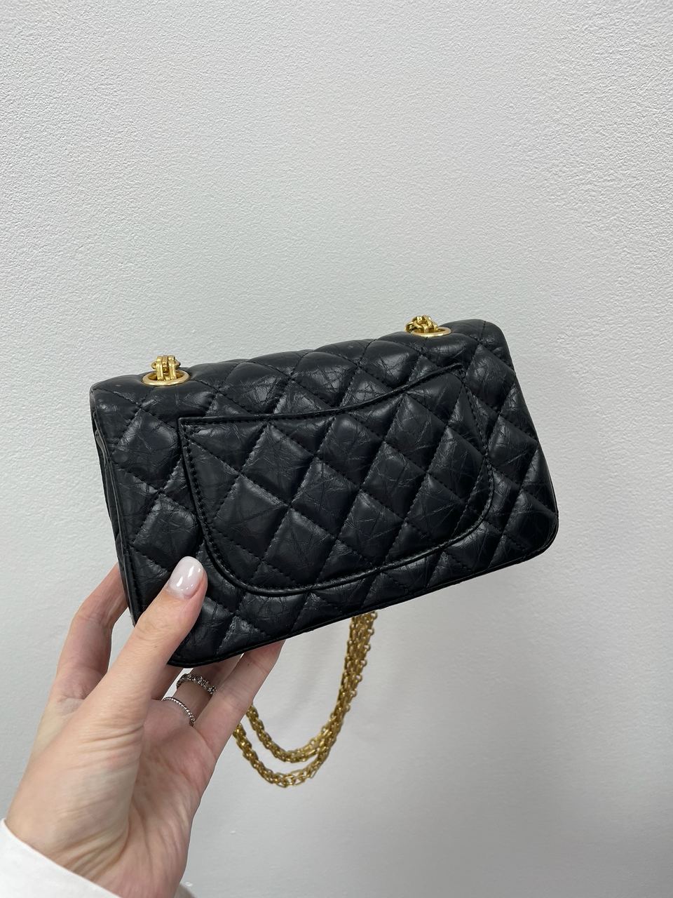 Chanel 1.55 Reissue Double Flap Leather Bag Black/Gold - 7