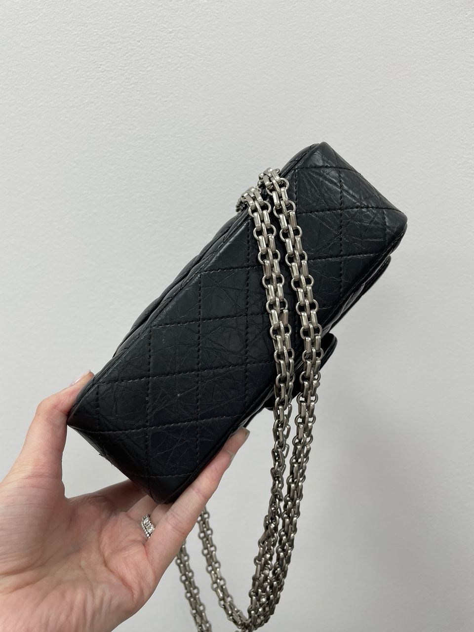 Chanel 1.55 Reissue Double Flap Leather Bag Black/Silver - 10