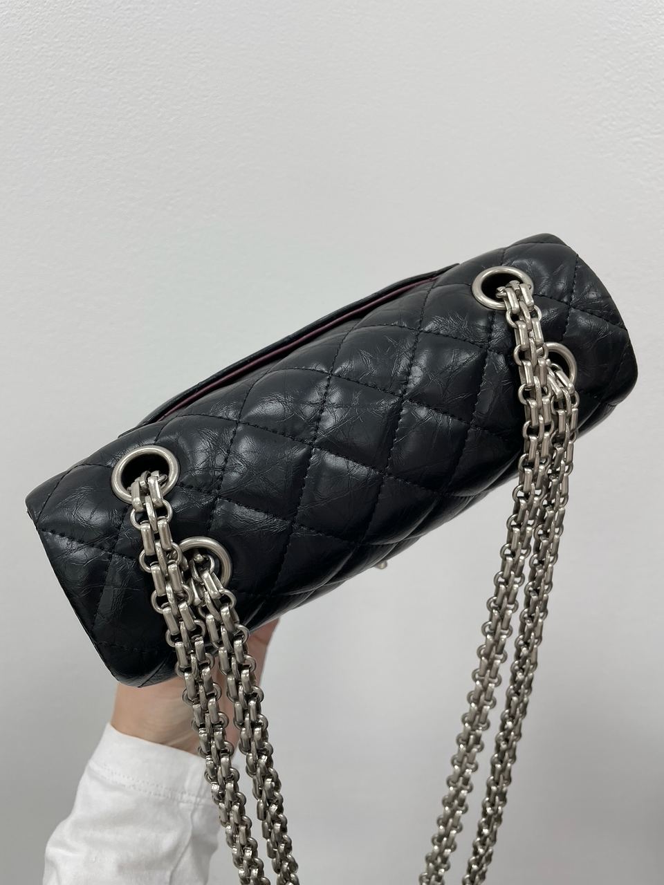Chanel 1.55 Reissue Double Flap Leather Bag Black/Silver - 9