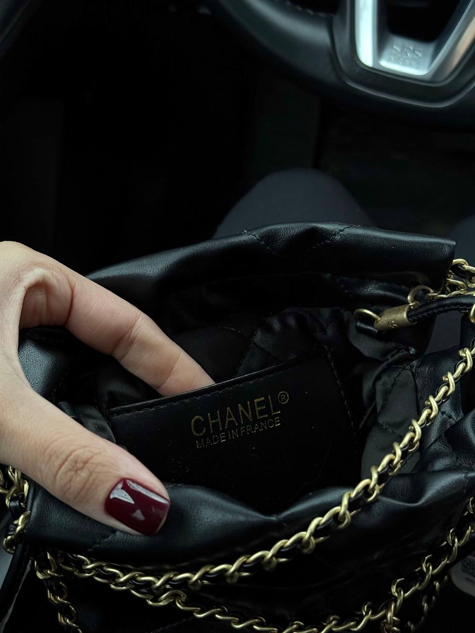 Chanel Black Quilted Calfskin Mini 22 Bag Gold Hardware - 4