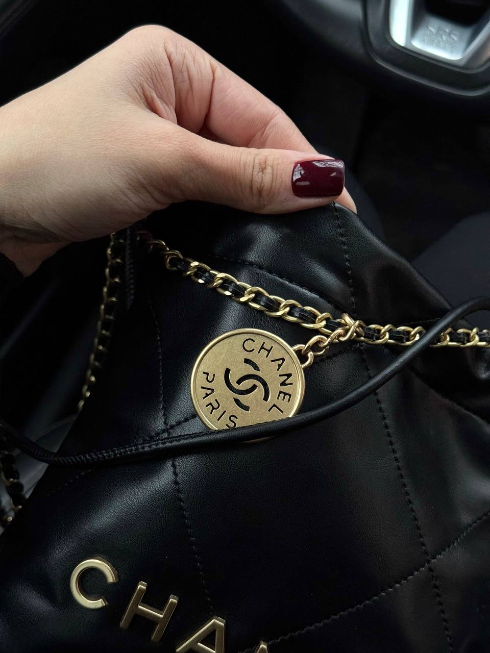 Chanel Black Quilted Calfskin Mini 22 Bag Gold Hardware - 5