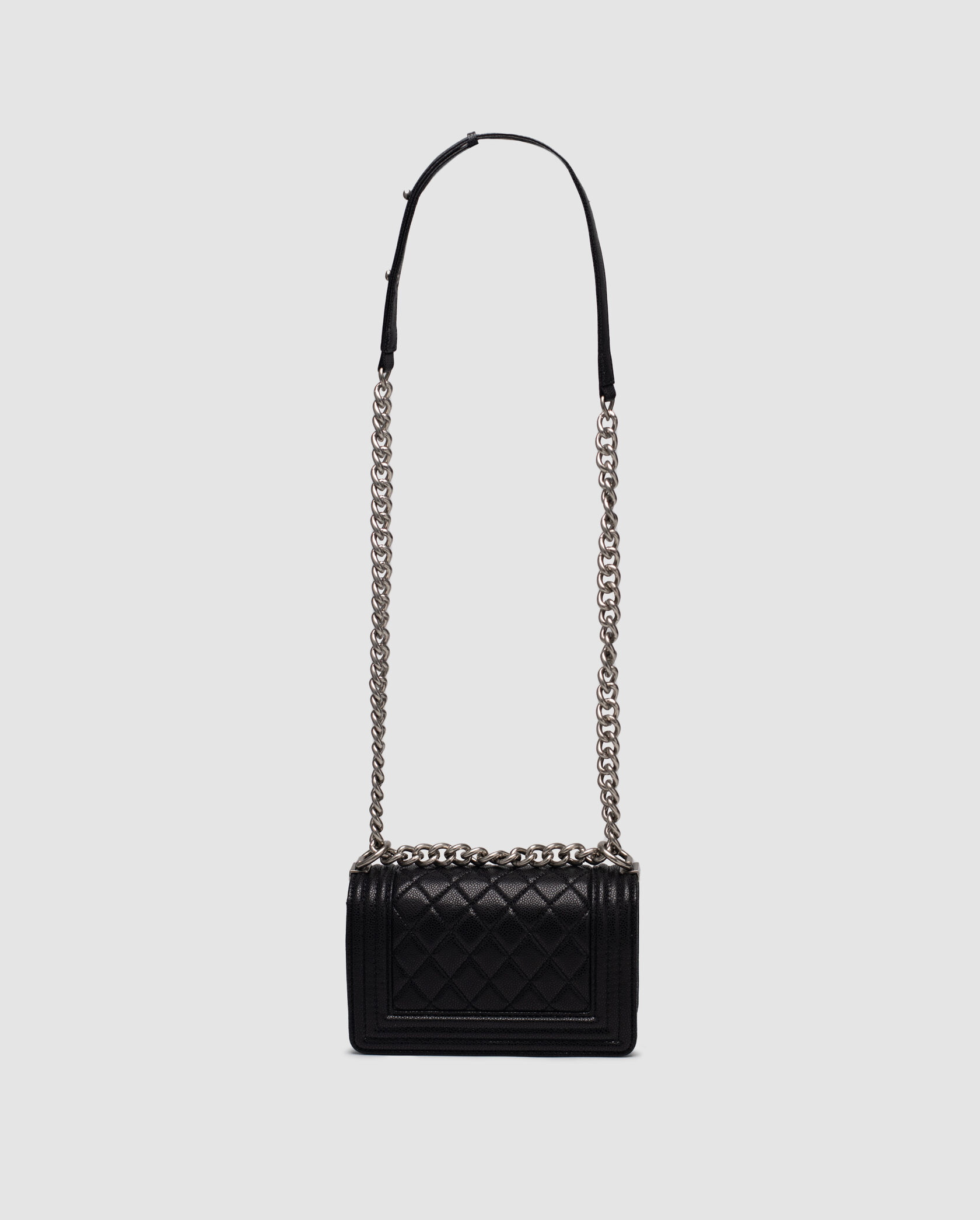 Chanel Boy Black/Silver Caviar RHW Mini - 3