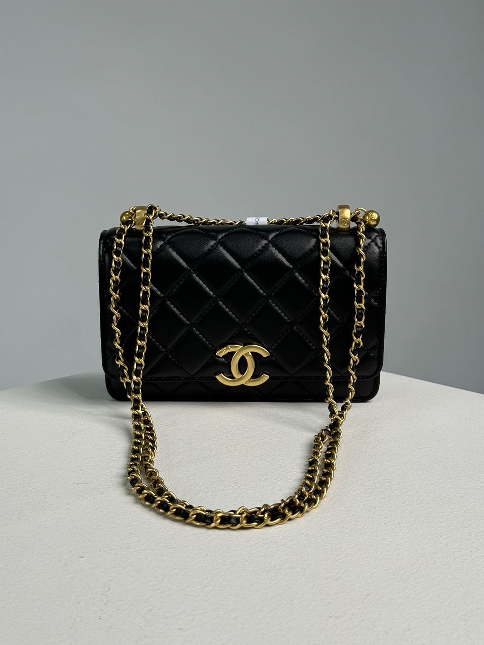 Chanel Calfskin Quilted Perfect Fit Wallet On Chain Black/Gold - 5