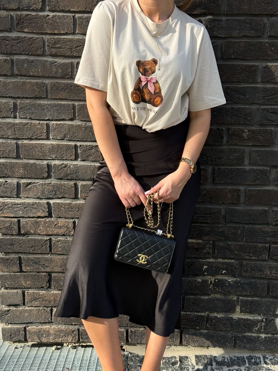 Chanel Calfskin Quilted Perfect Fit Wallet On Chain Black/Gold - 8