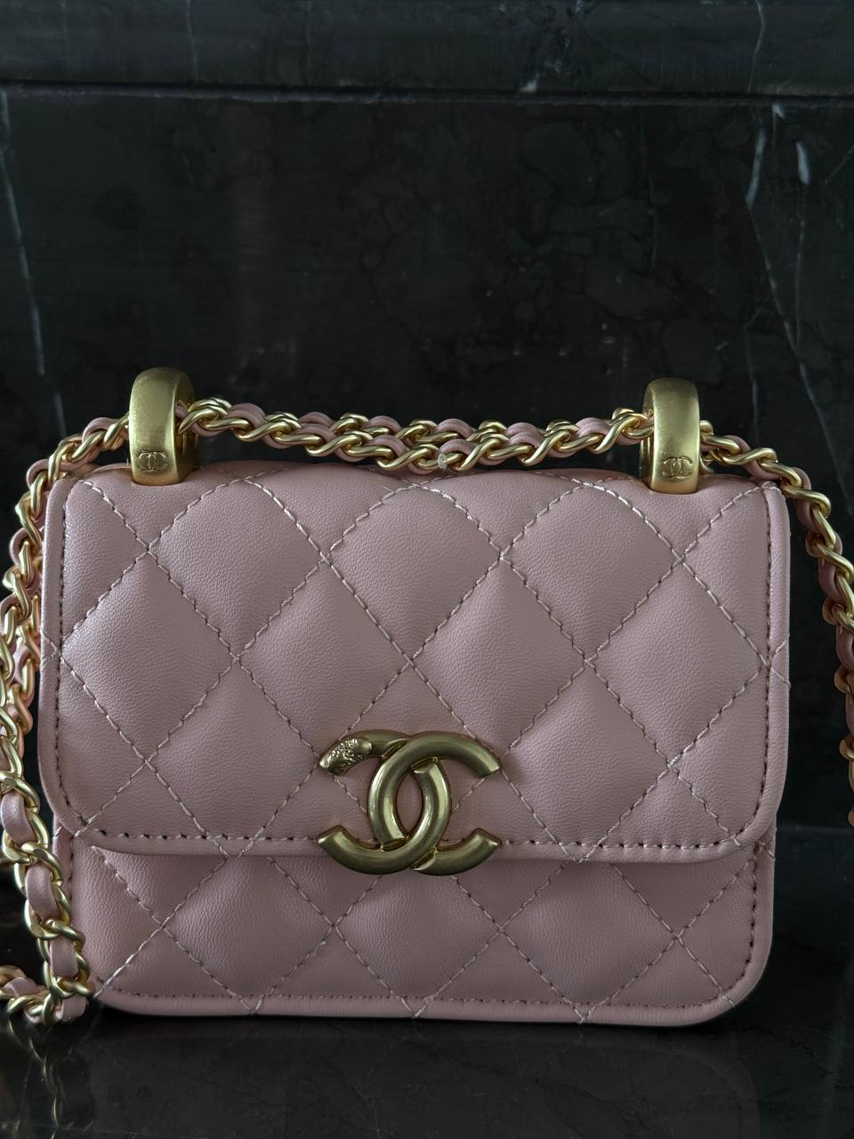 Chanel Calfskin Quilted Perfect Fit Wallet On Chain Mioni pink - 5
