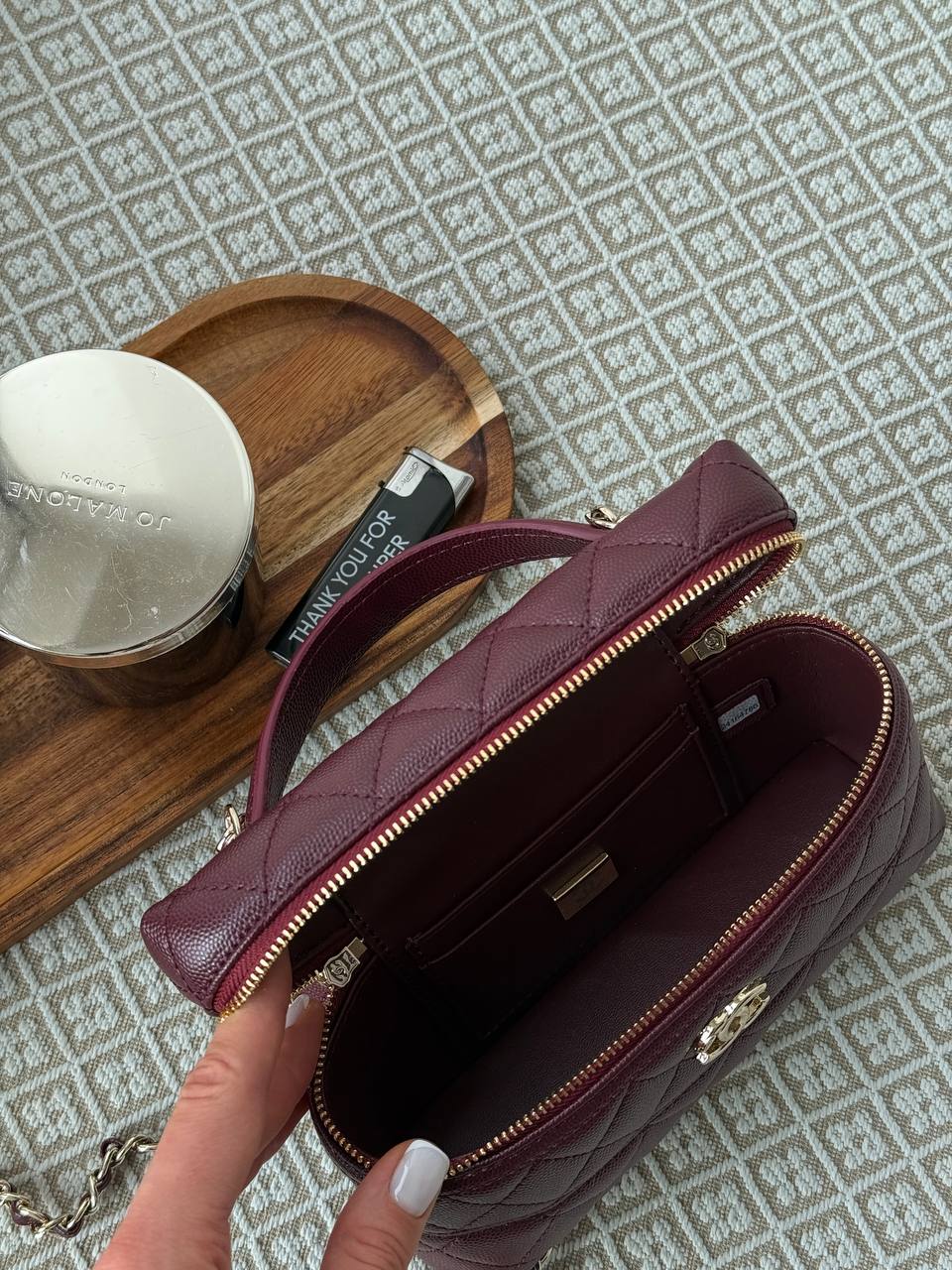 Chanel Caviar Quilted CC Top Handle Long Vanity - 11