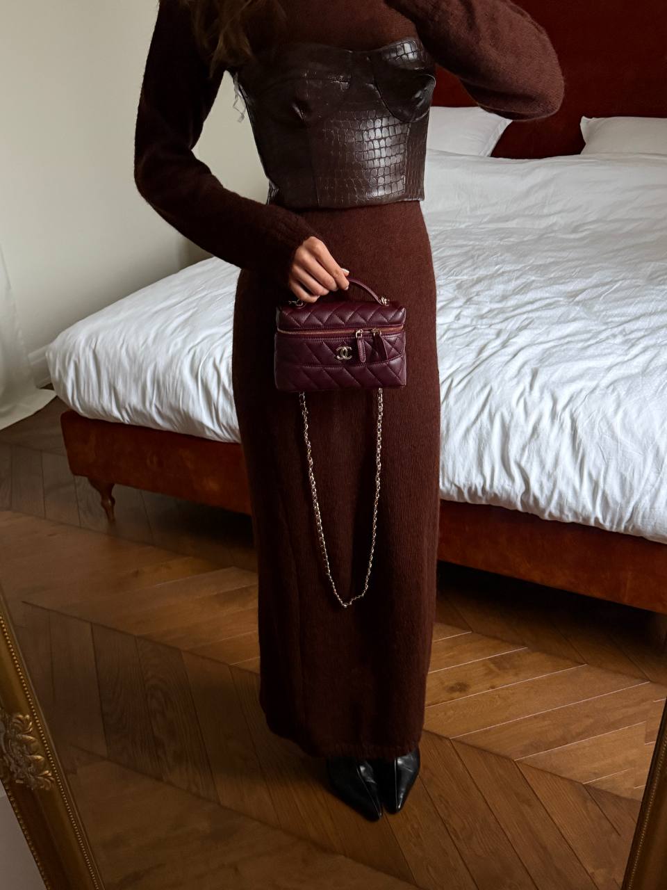 Chanel Caviar Quilted CC Top Handle Long Vanity - 2