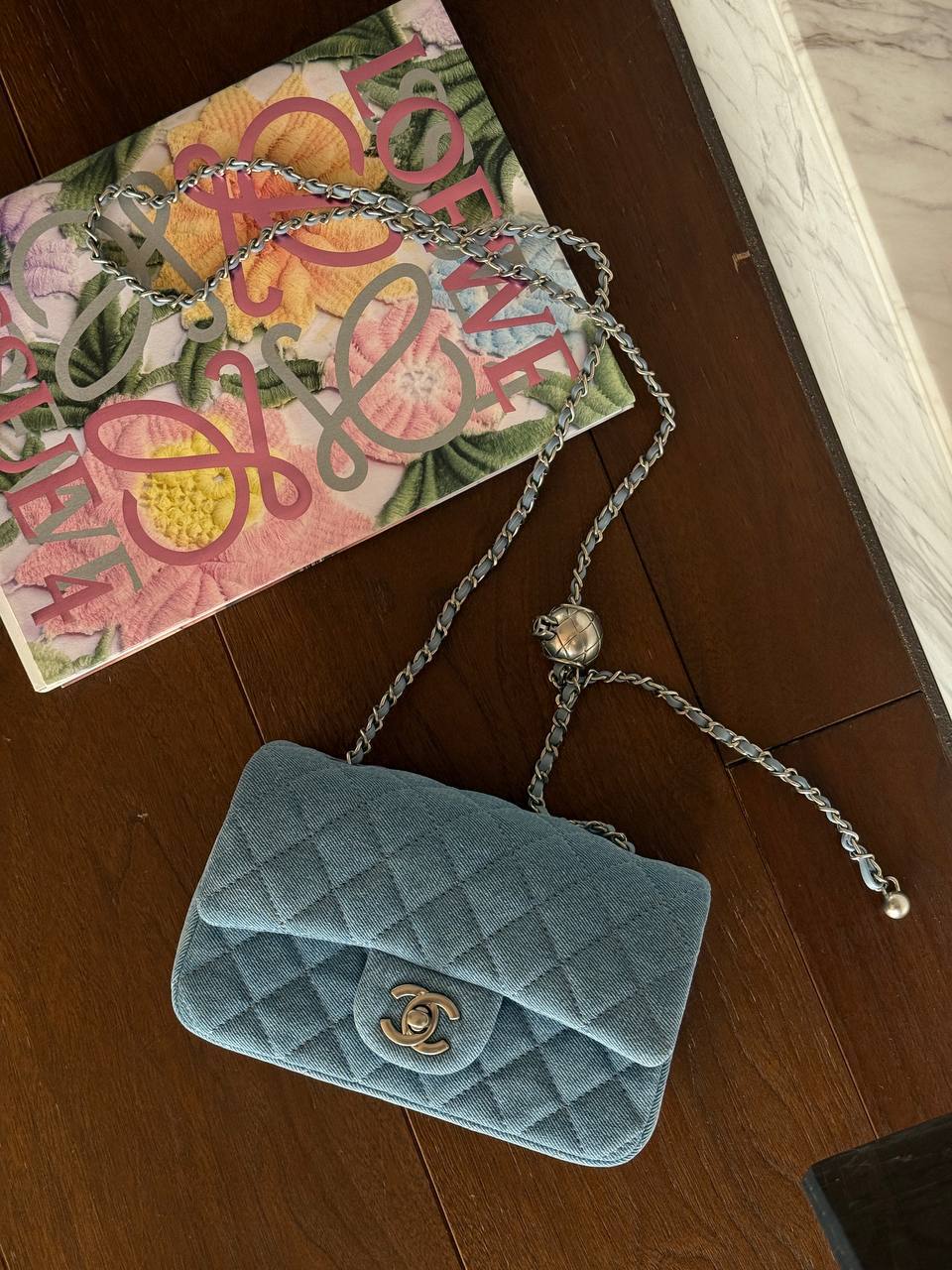 Chanel Classic 1.55 Small Single Flap Denim/Silver - 3