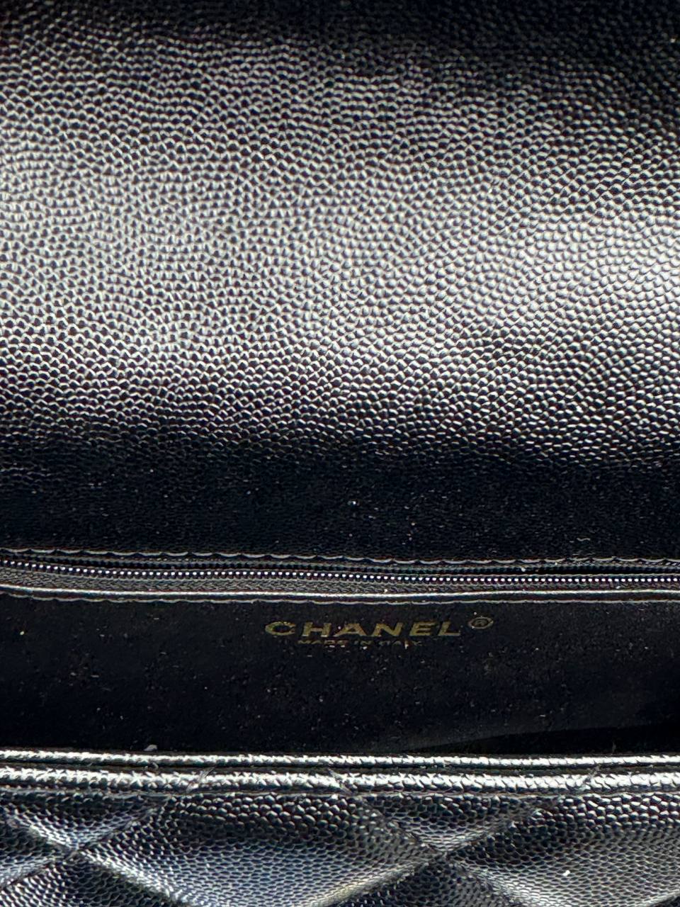 Chanel Classic 1.55 Small Single Flap in Black/Gold - 7