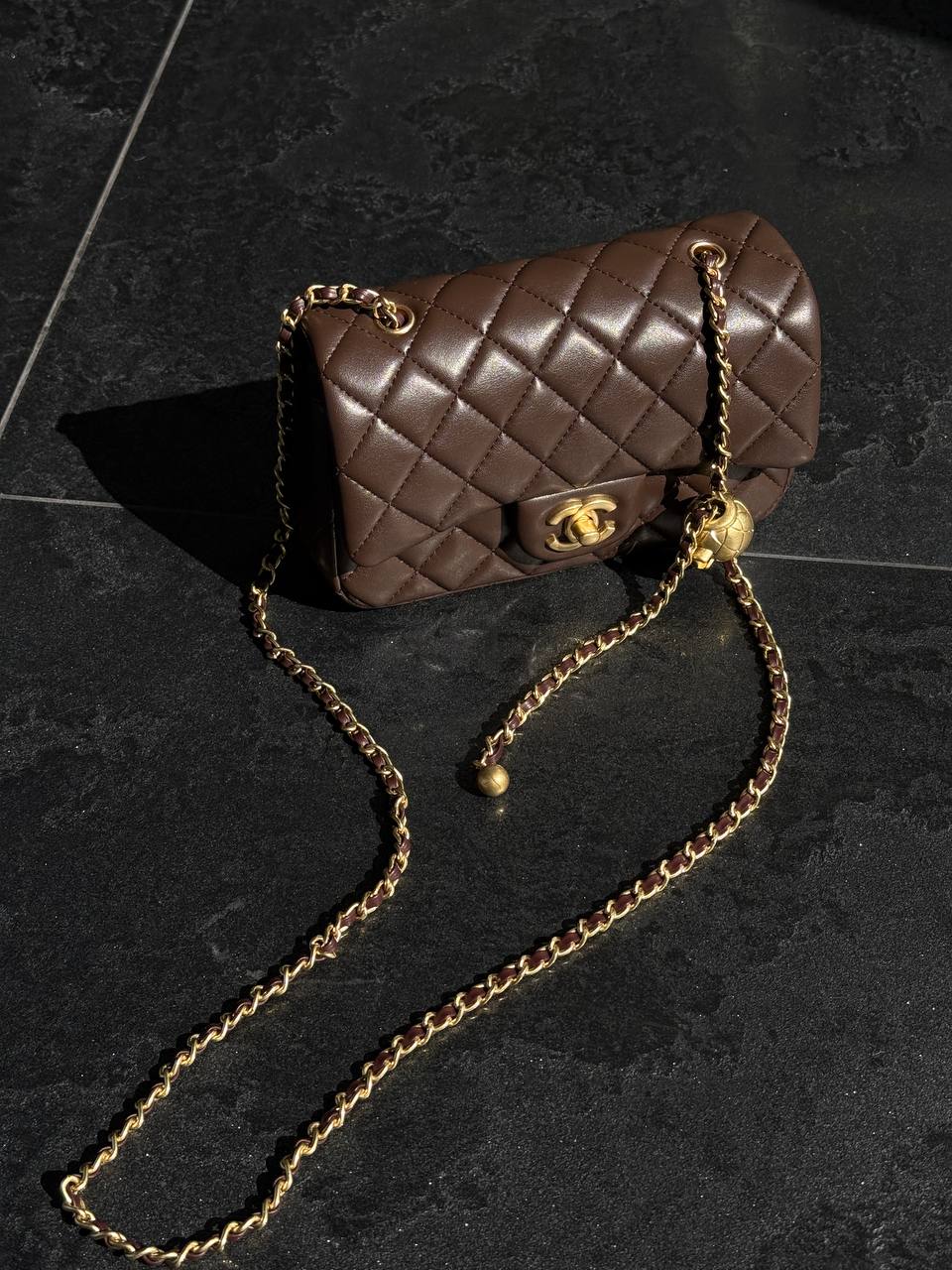 Chanel Classic 1.55 Small Single Flap in Brown/Gold - 4