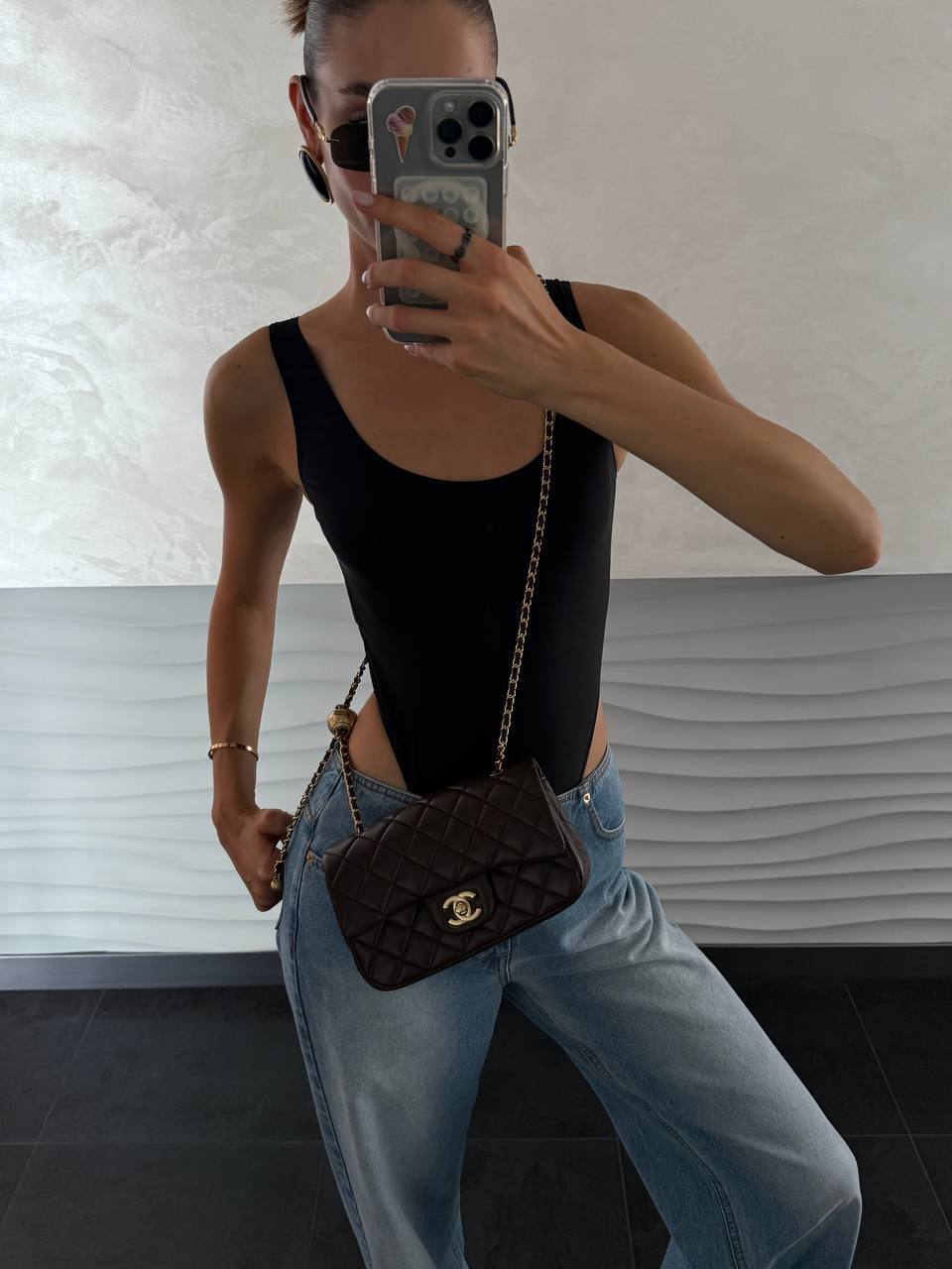 Chanel Classic 1.55 Small Single Flap in Brown/Gold - 5