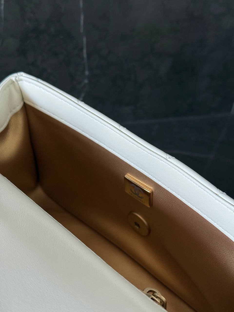 Chanel Classic 1.55 Small Single Flap in Milk/Gold - 10