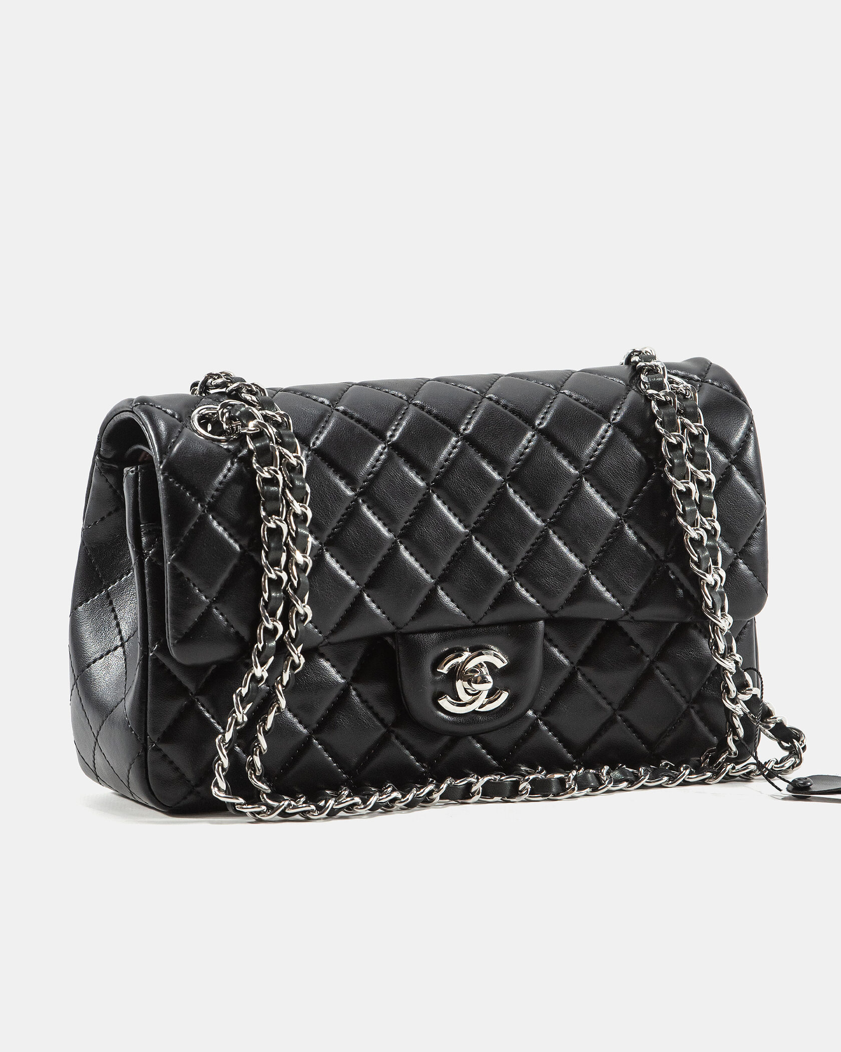 Chanel Classic 2.55 Medium Double Flap in Black/Silver - 6