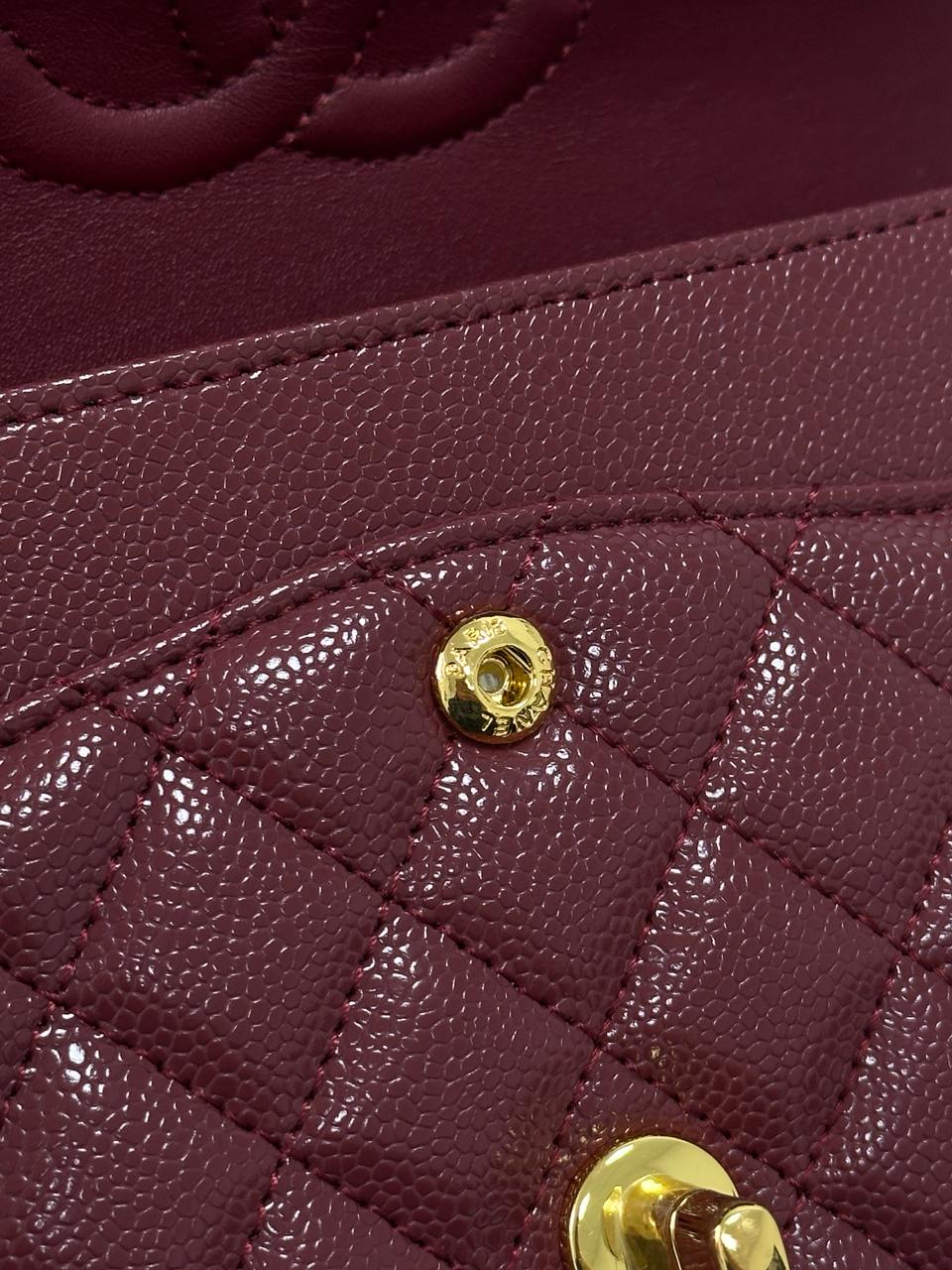 Chanel Classic 2.55 Medium Double Flap in Burgundy/Gold - 12