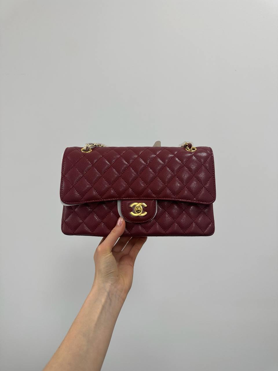 Chanel Classic 2.55 Medium Double Flap in Burgundy/Gold - 5
