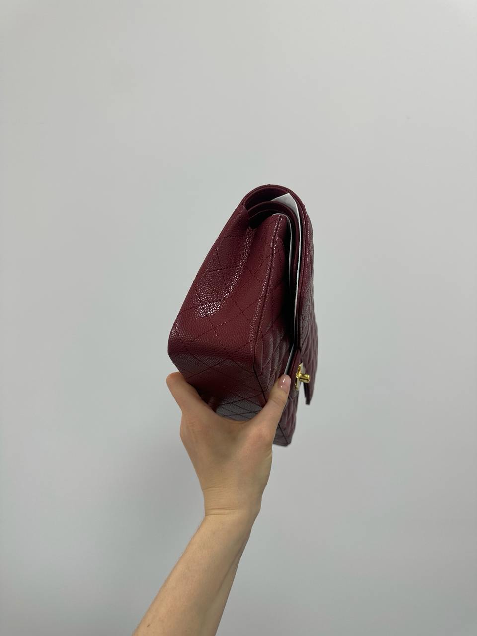 Chanel Classic 2.55 Medium Double Flap in Burgundy/Gold - 8