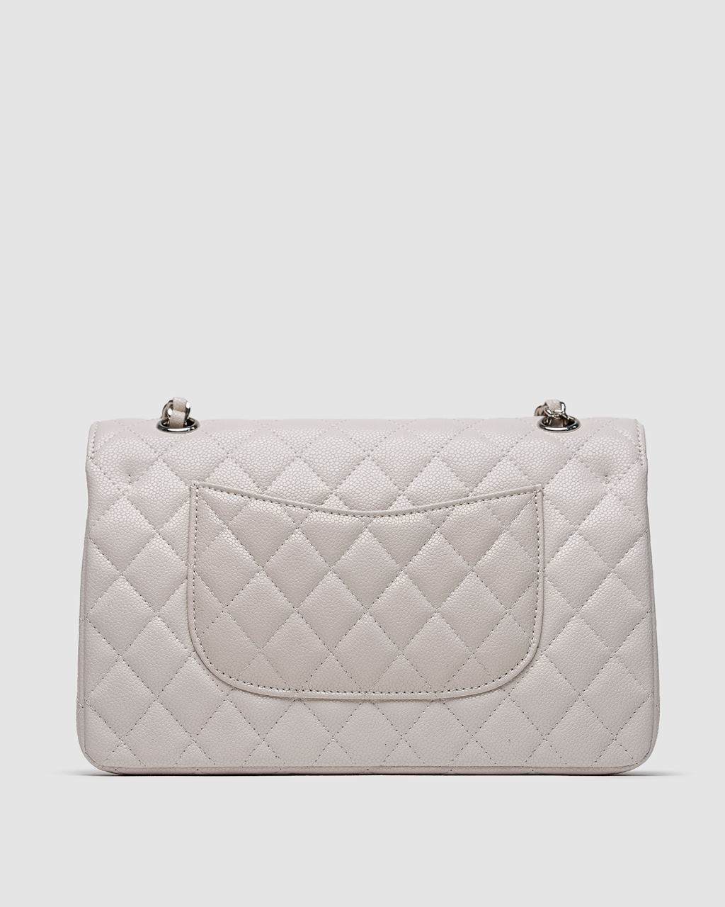 Chanel Classic 2.55 Medium Double Flap in White/Silver - 14
