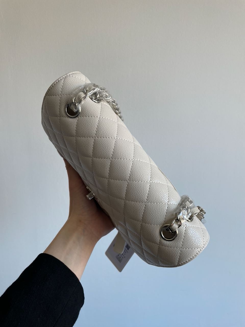 Chanel Classic 2.55 Medium Double Flap in White/Silver - 19