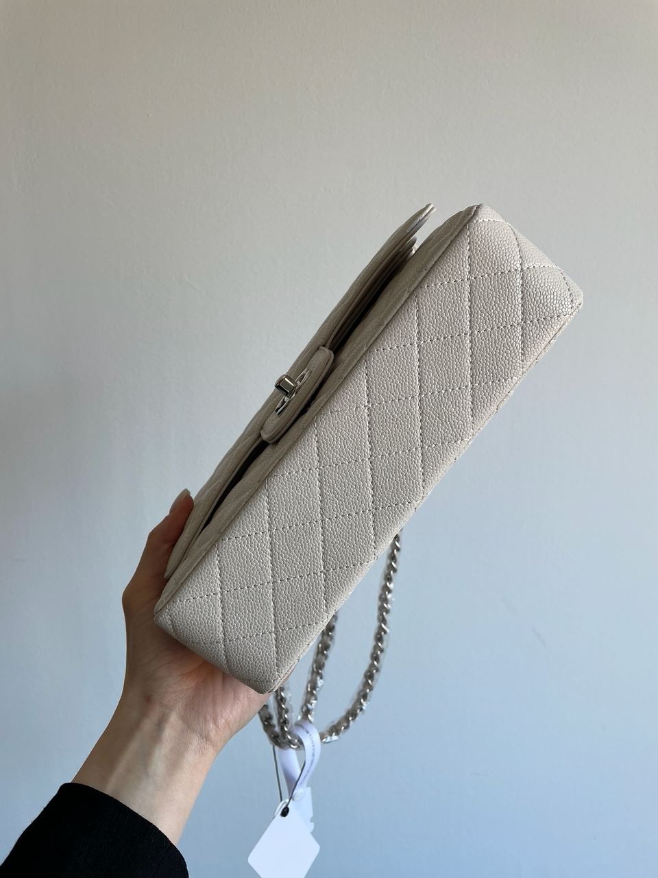 Chanel Classic 2.55 Medium Double Flap in White/Silver - 20