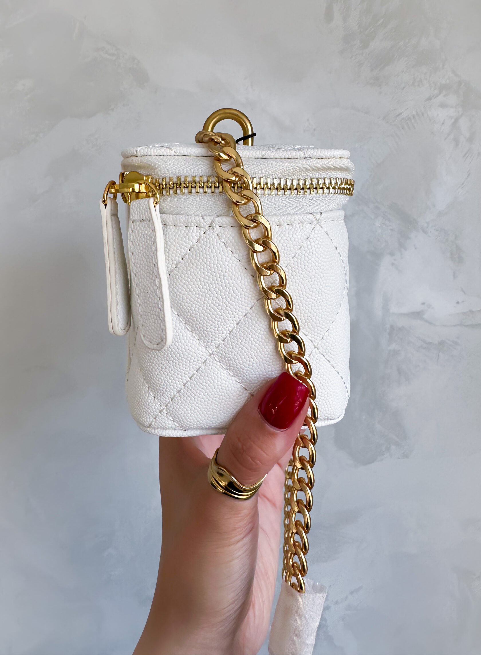 Chanel Classic Beige Lambskin Pearl Crush Mini Vanity Case - 3