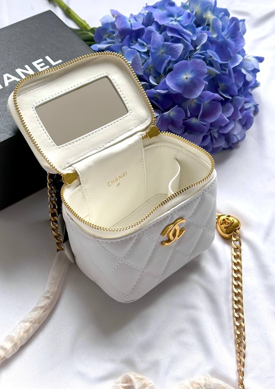 Chanel Classic Beige Lambskin Pearl Crush Mini Vanity Case - 5