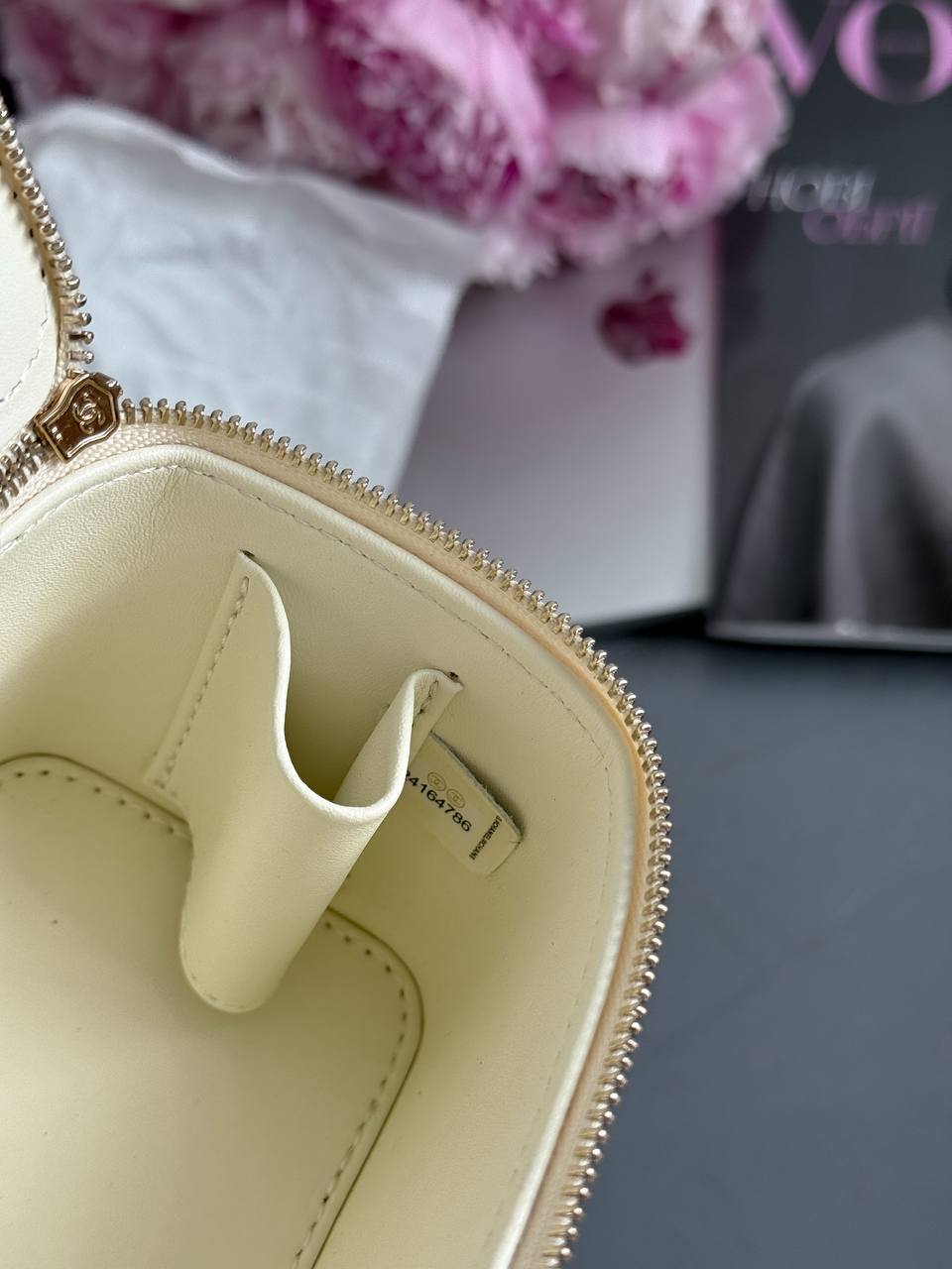 Chanel Classic Beige Lambskin Pearl Crush Vanity Bag - 14