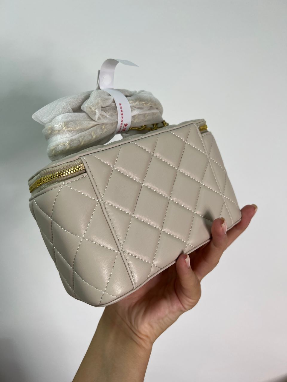 Chanel Classic Beige Lambskin Pearl Crush Vanity - 7