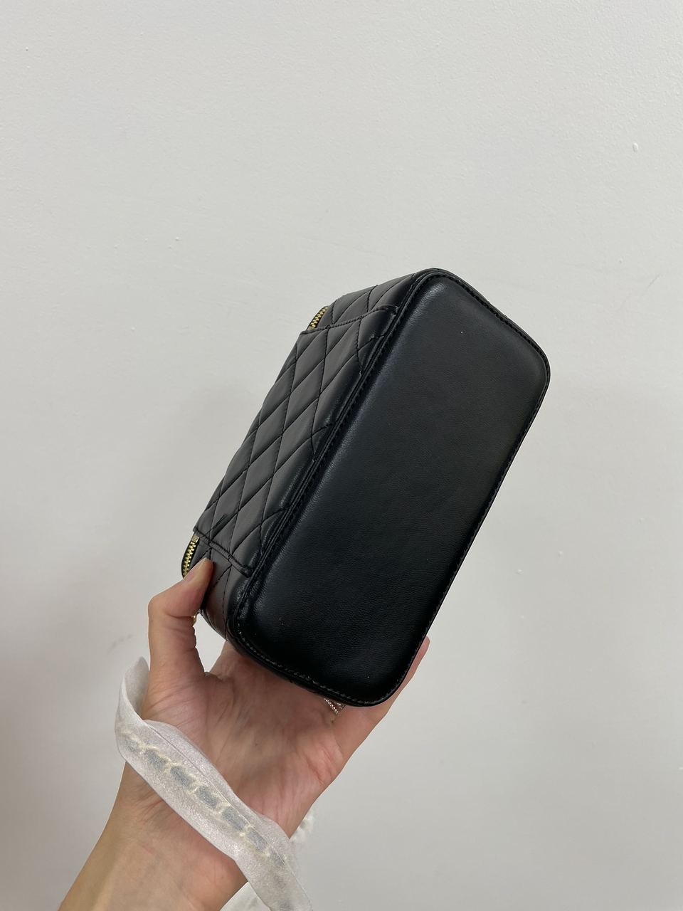 Chanel Classic Black Lambskin Pearl Crush Vanity Bag - 12