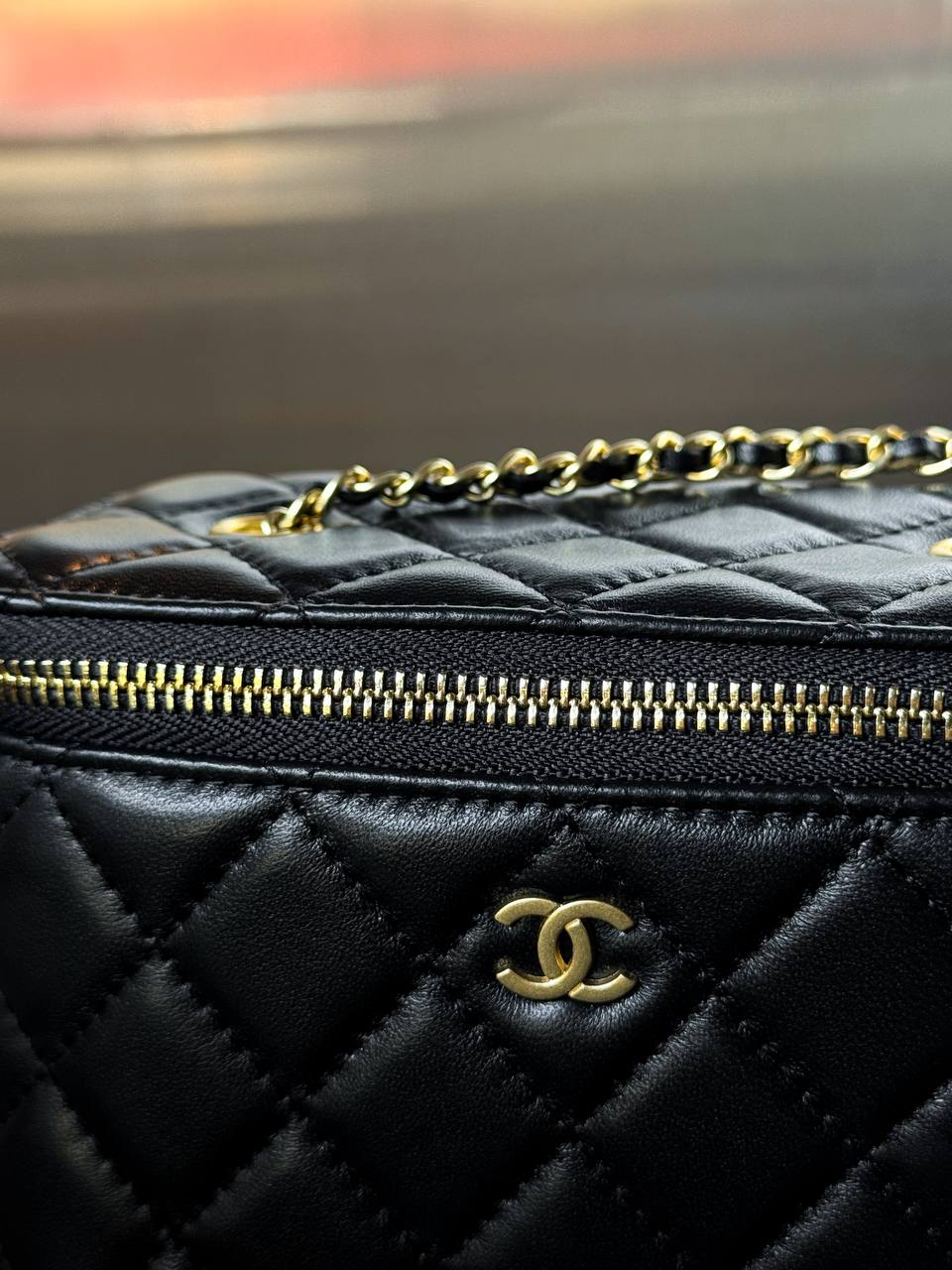 Chanel Classic Black Lambskin Pearl Crush Vanity - 10