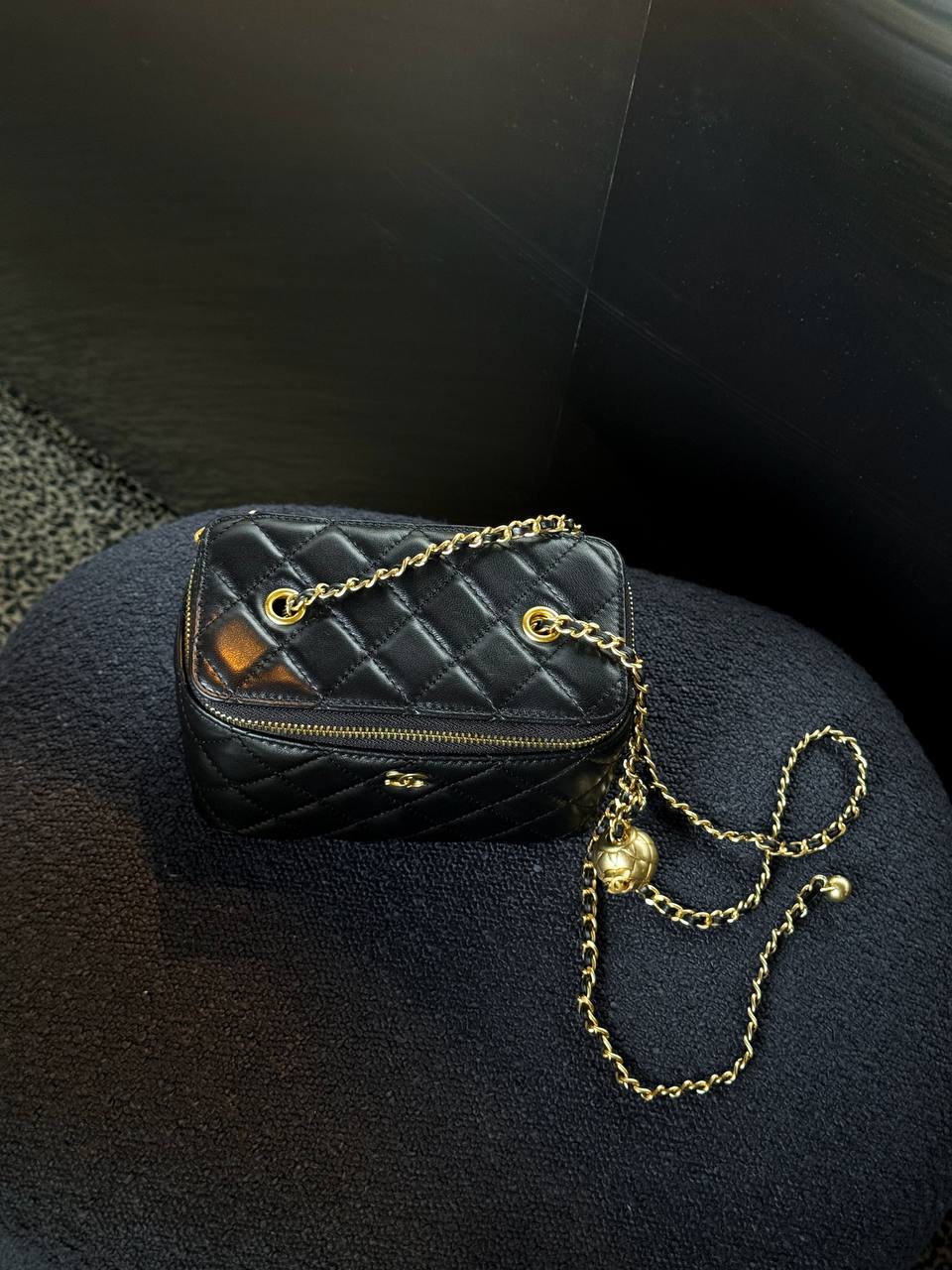 Chanel Classic Black Lambskin Pearl Crush Vanity - 20