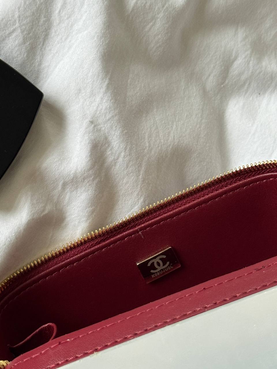 Chanel Classic Burgundy Lambskin Pearl Crush Vanity Bag Gold - 11