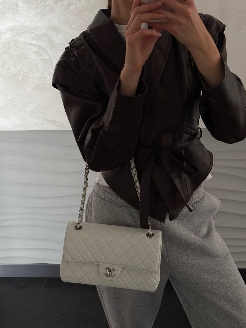 Chanel Classic Flap Bag In White - 3
