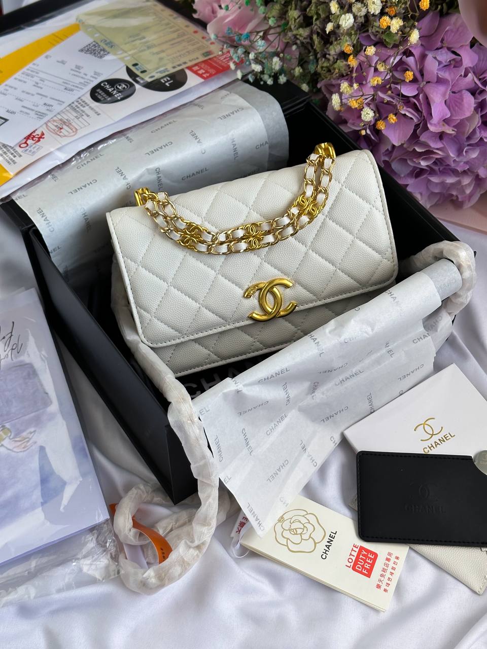 Chanel Classic Flap Mini White Caviar - 2