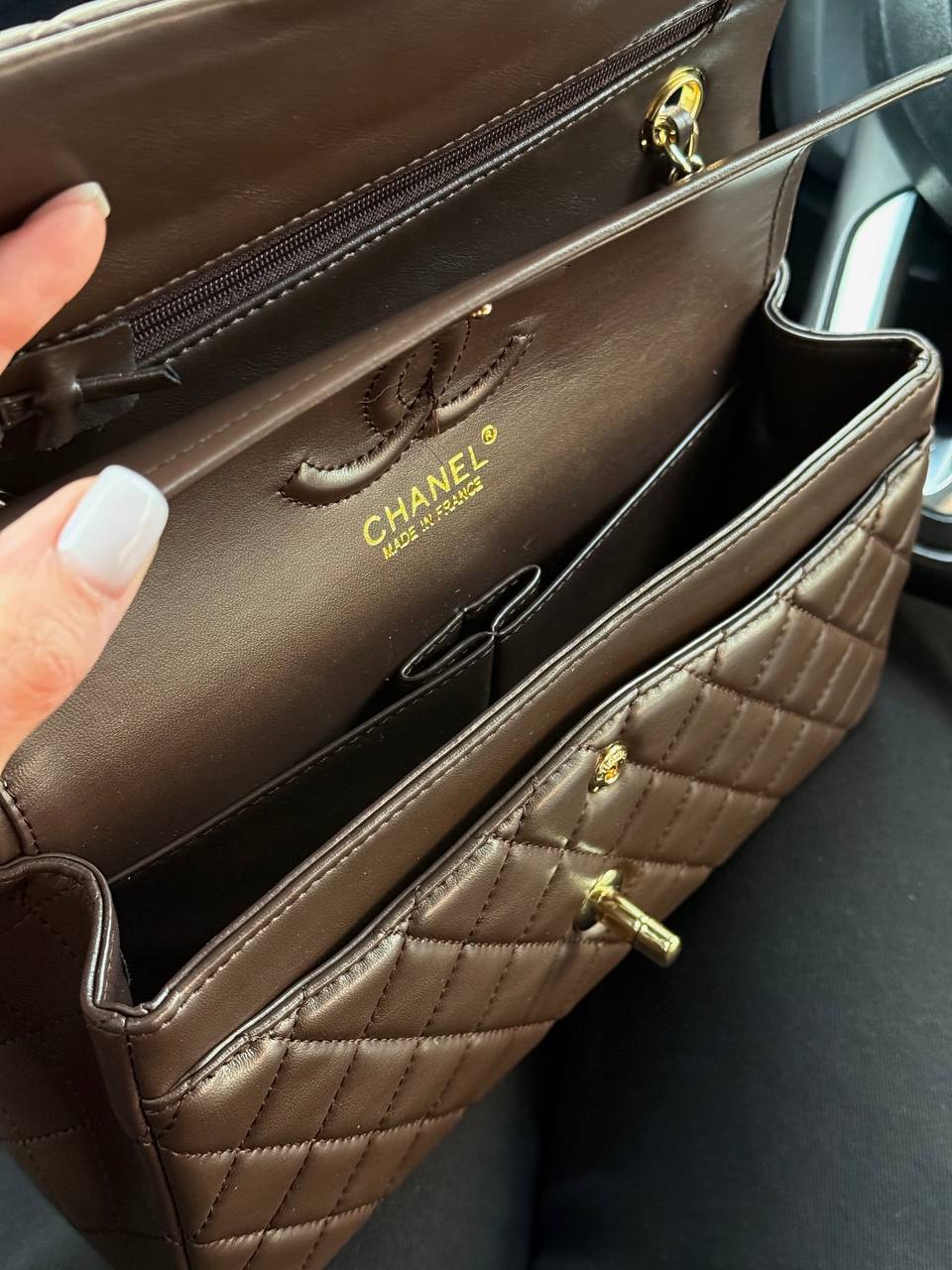 Chanel Classic Medium Double Flap in Chocolate/Gold - 11