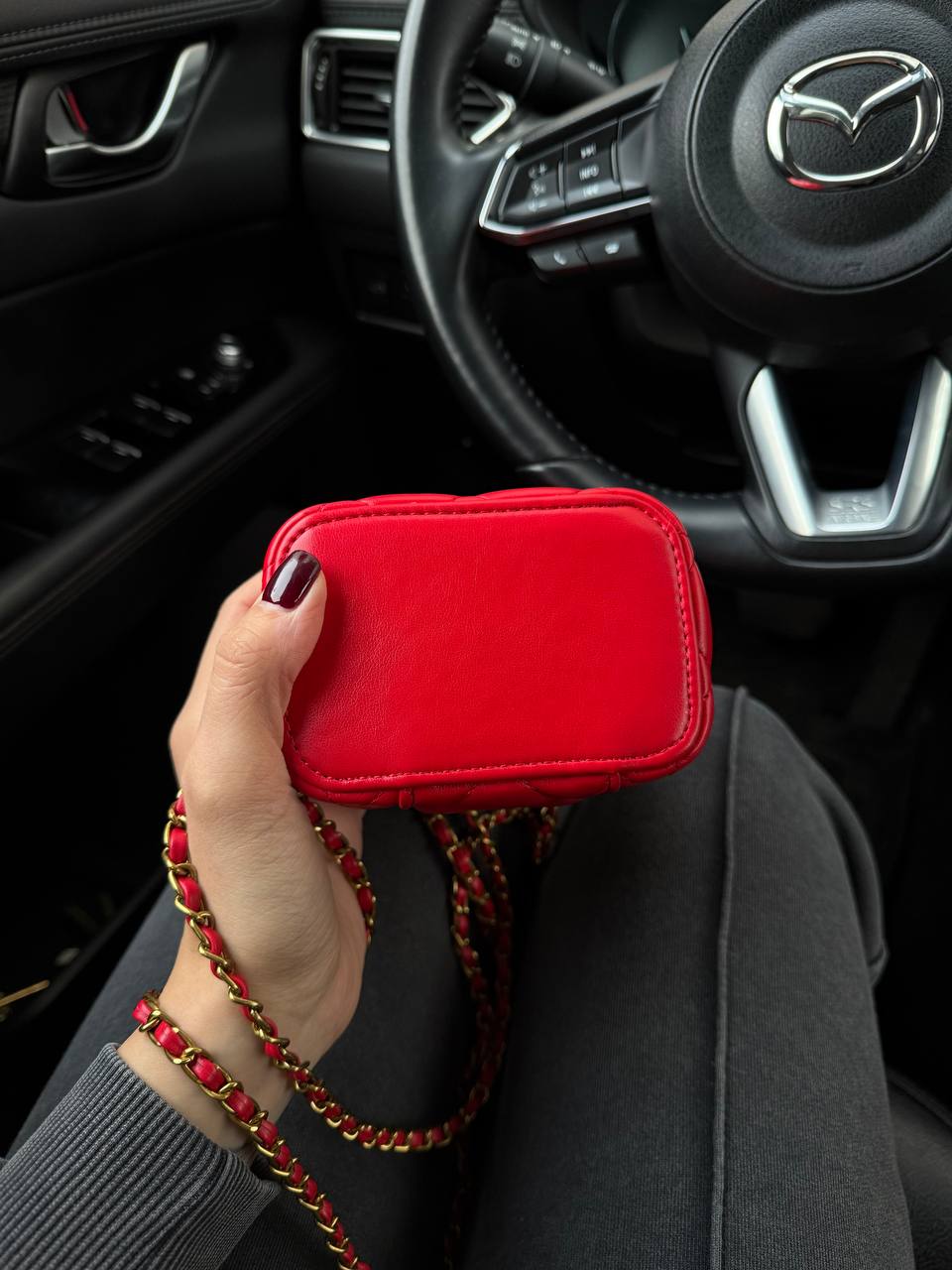 Chanel Classic Red Lambskin Pearl Crush Mini Vanity Case - 13