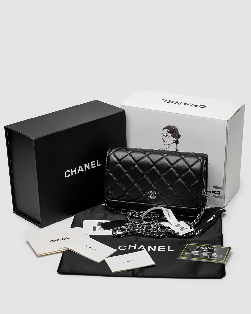 Chanel Classic Wallet on Chain Black/Silver - 2