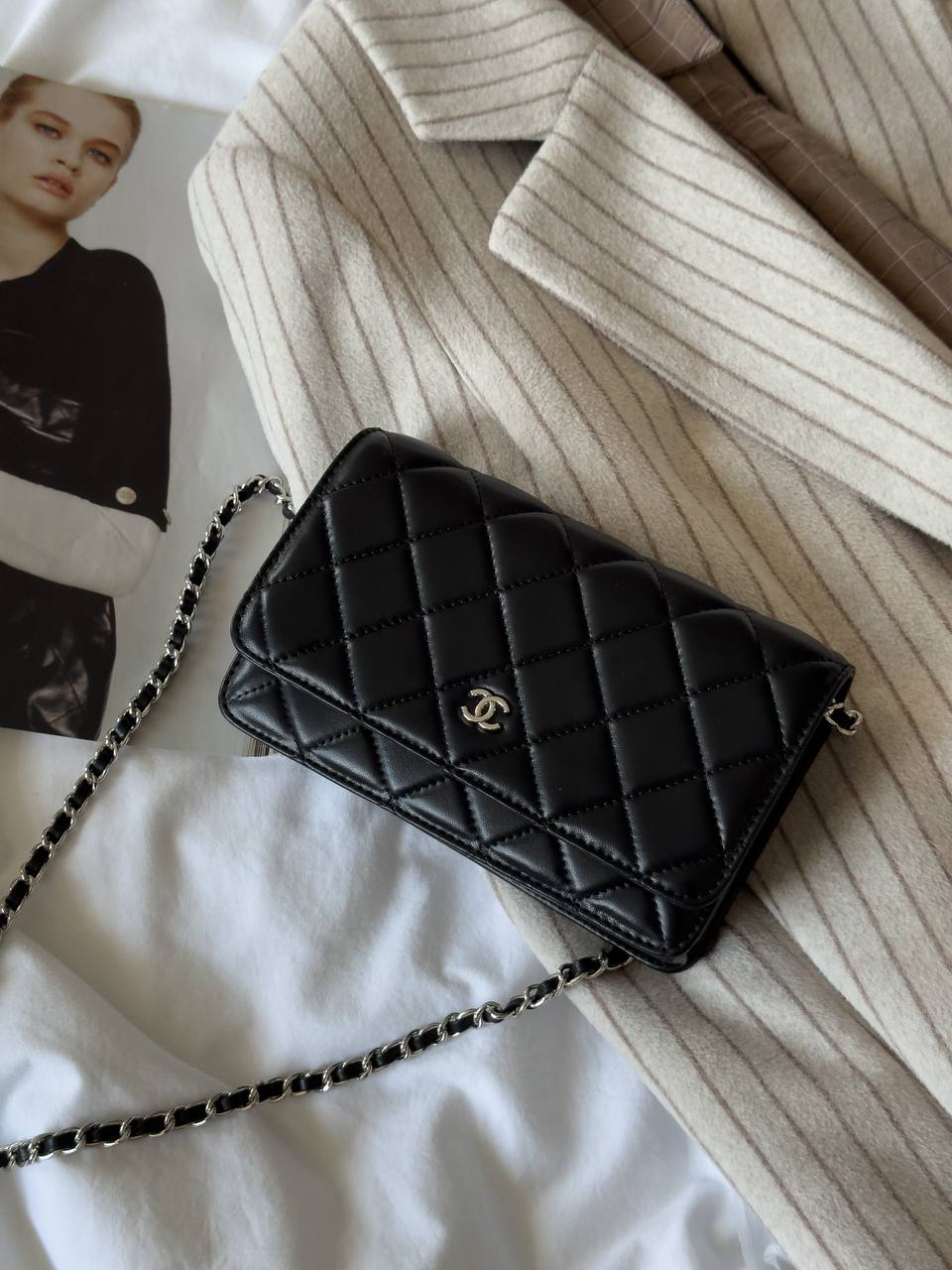 Chanel Classic Wallet on Chain Quilted Caviar Black/Silver - 5