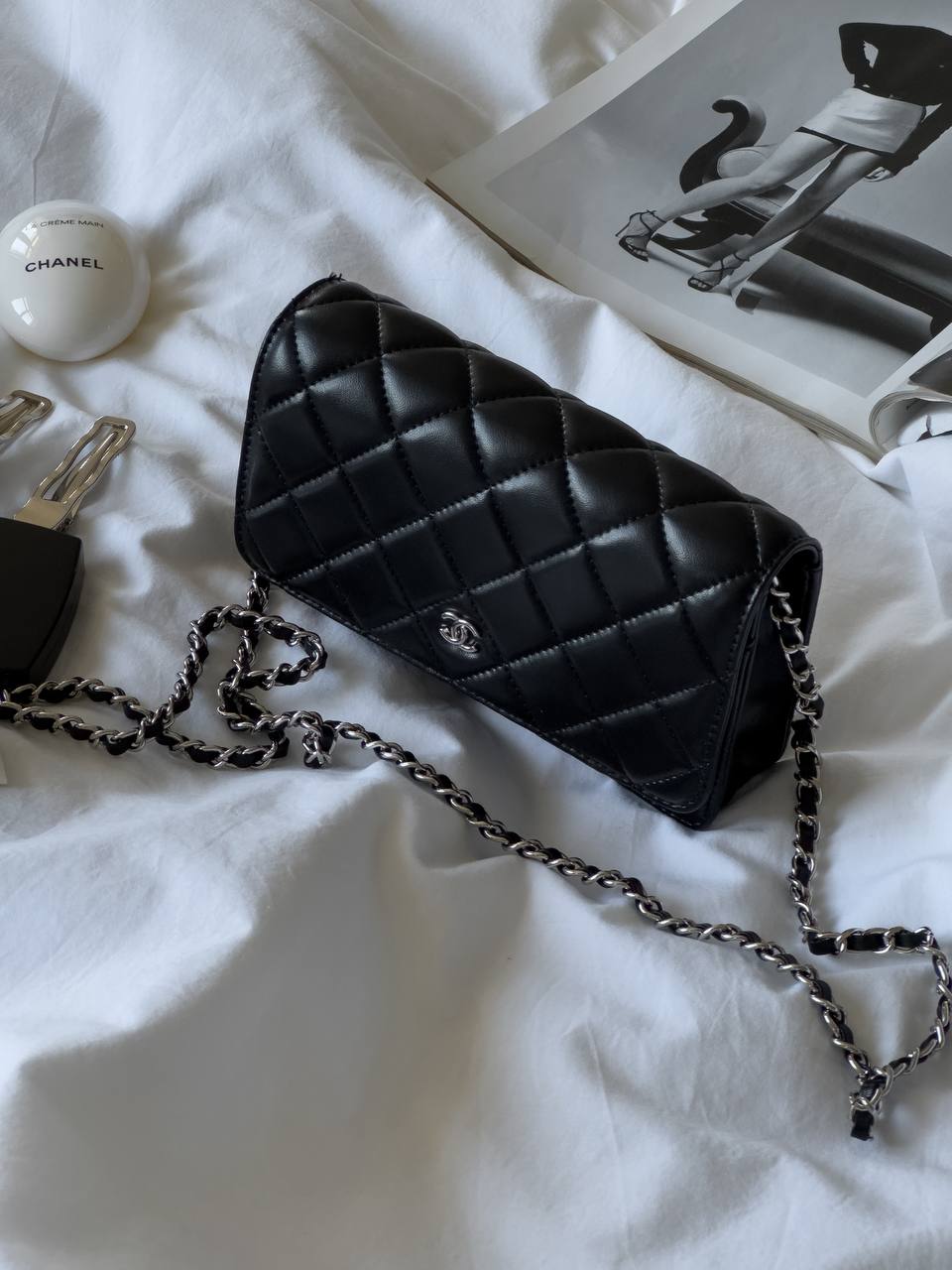 Chanel Classic Wallet on Chain Quilted Caviar Black/Silver - 6