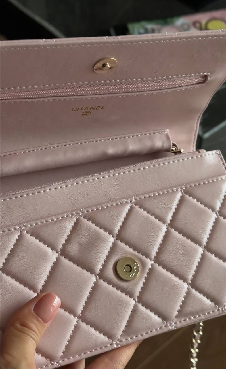 Chanel Classic Wallet on Chain Quilted Caviar Pink/Gold - 11