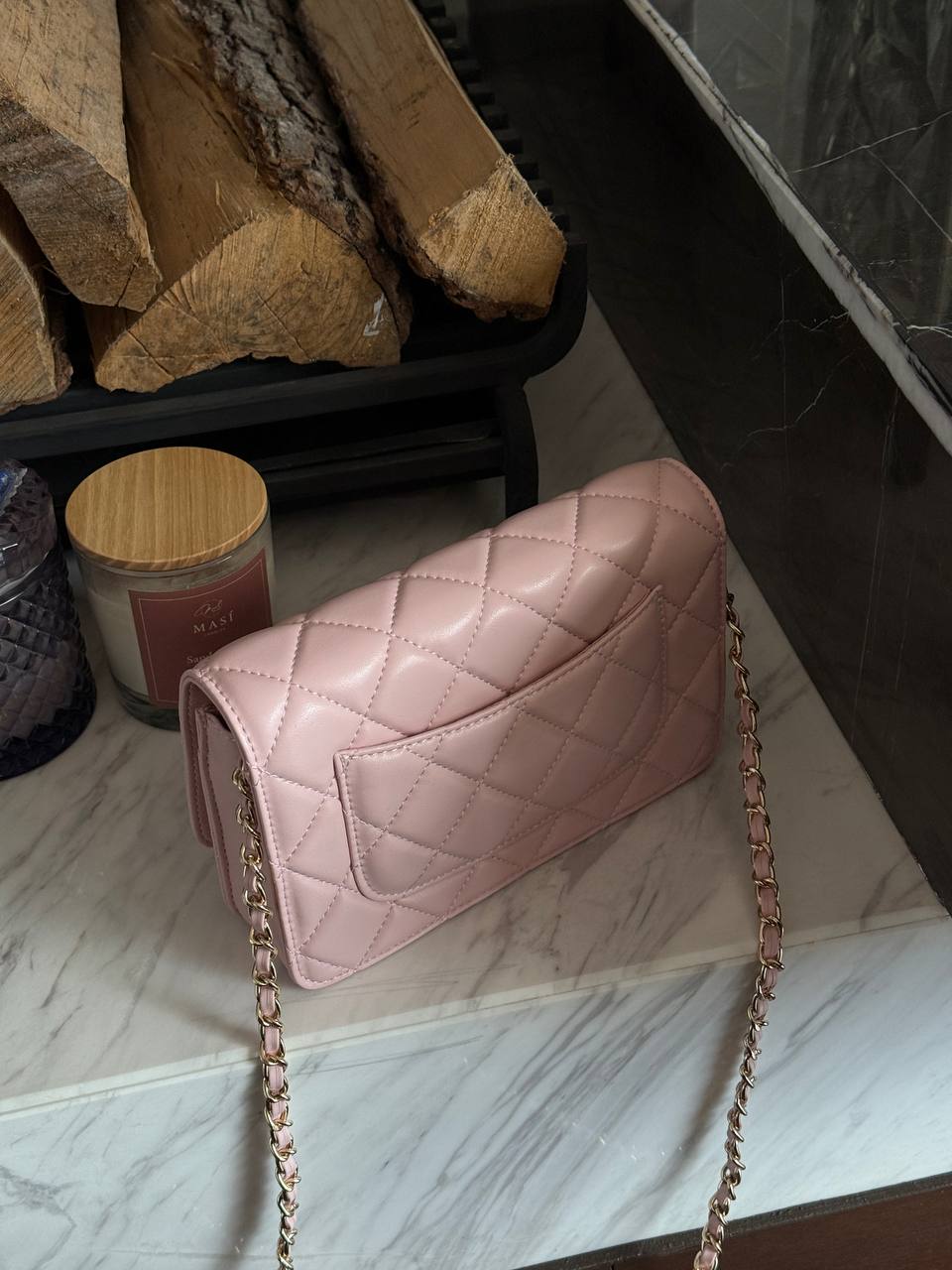 Chanel Classic Wallet on Chain Quilted Caviar Pink/Gold - 9