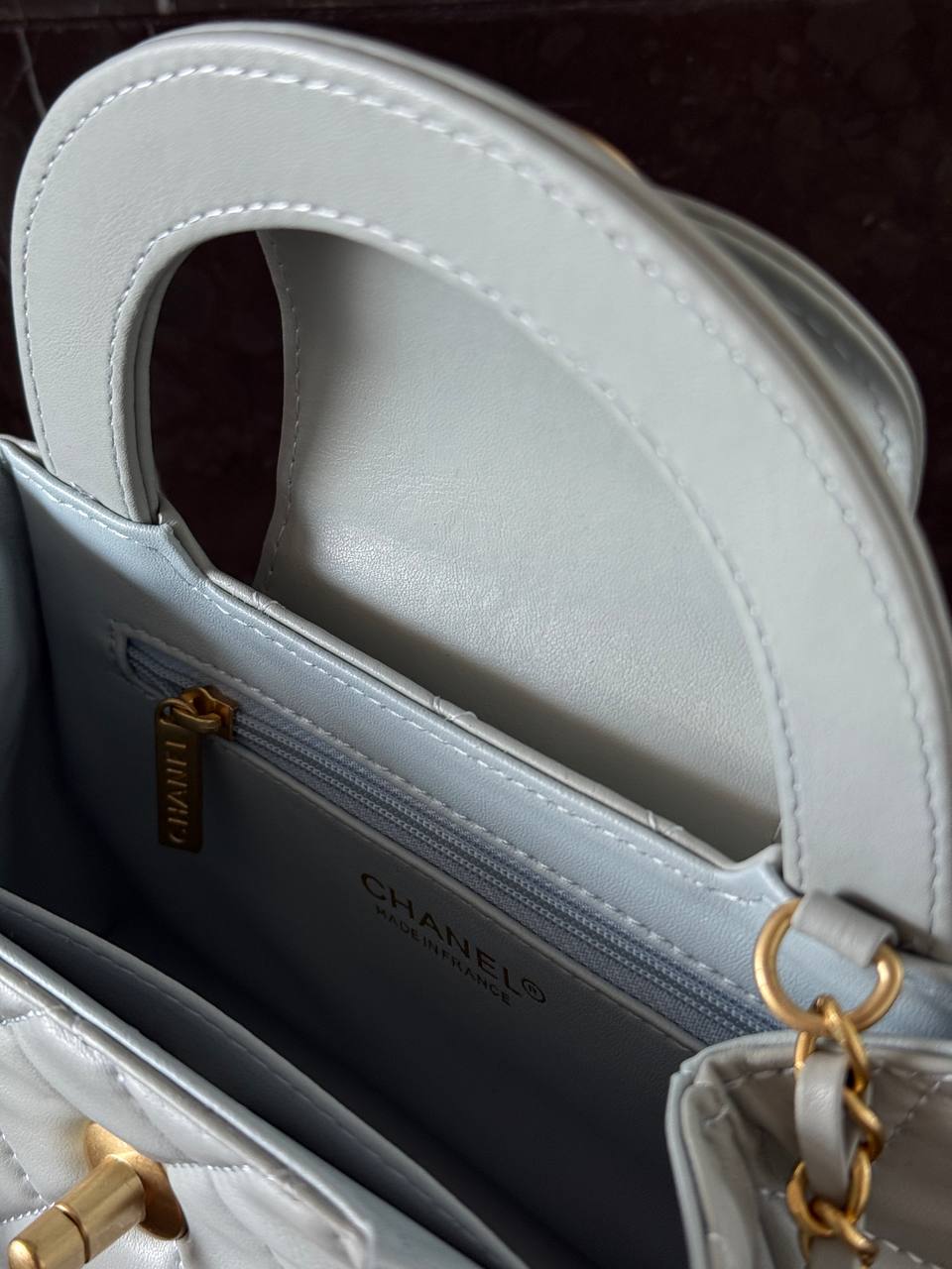 Chanel Kelly Bag Shiny Aged Calfskin Blue&amp; Gold Hardware - 10