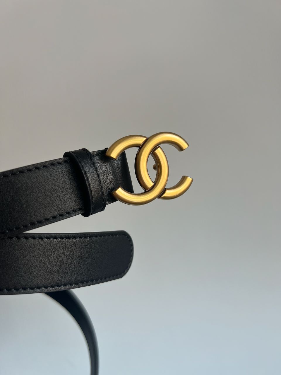 Chanel Leather Belt Black/Gold - 16