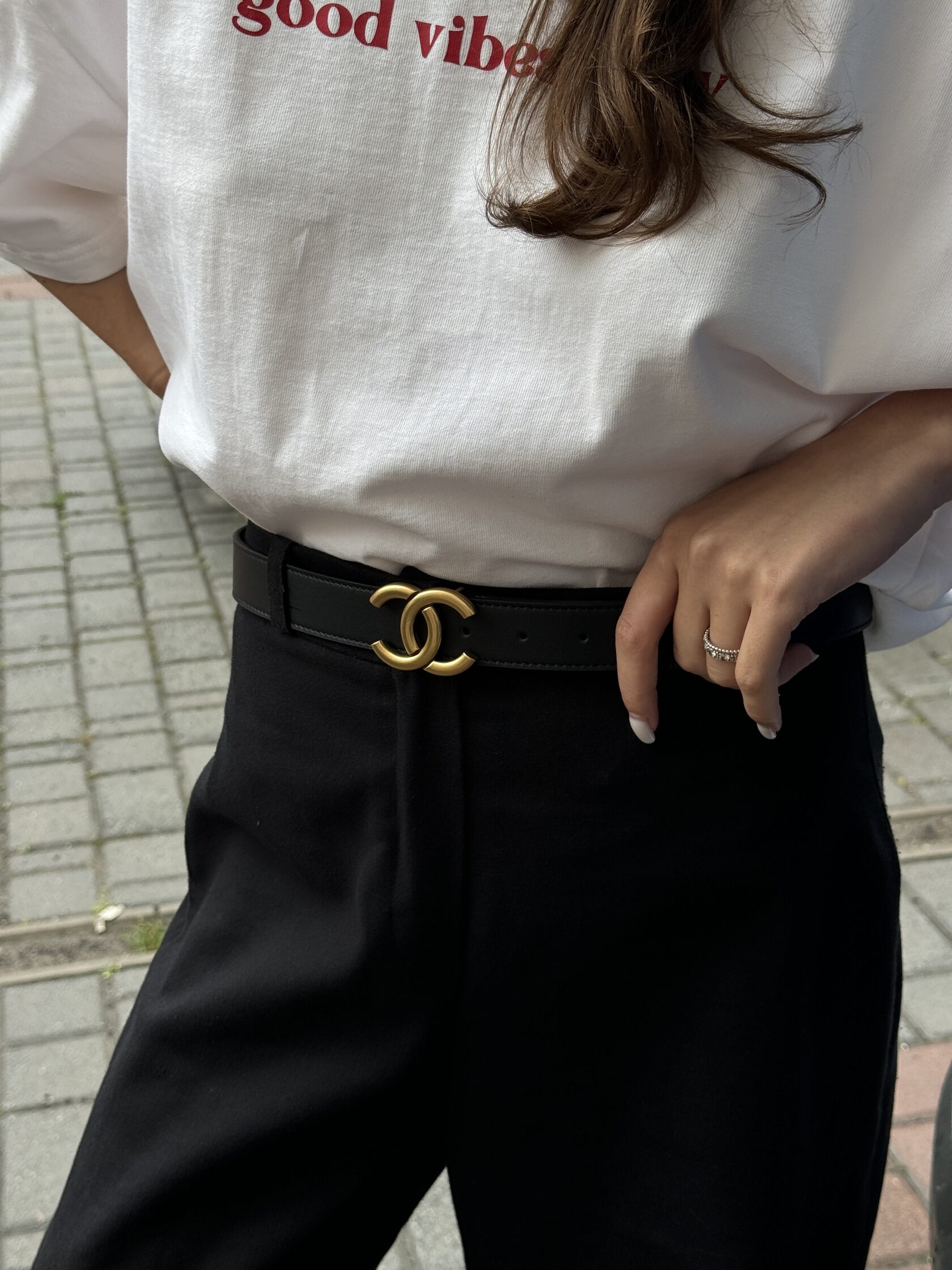 Chanel Leather Belt Black/Gold - 3