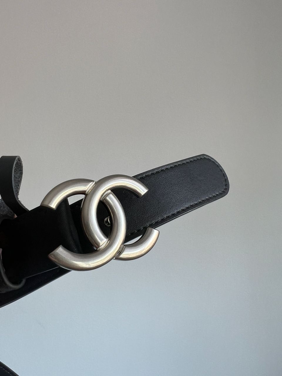 Chanel Leather Belt Black/Silver - 13