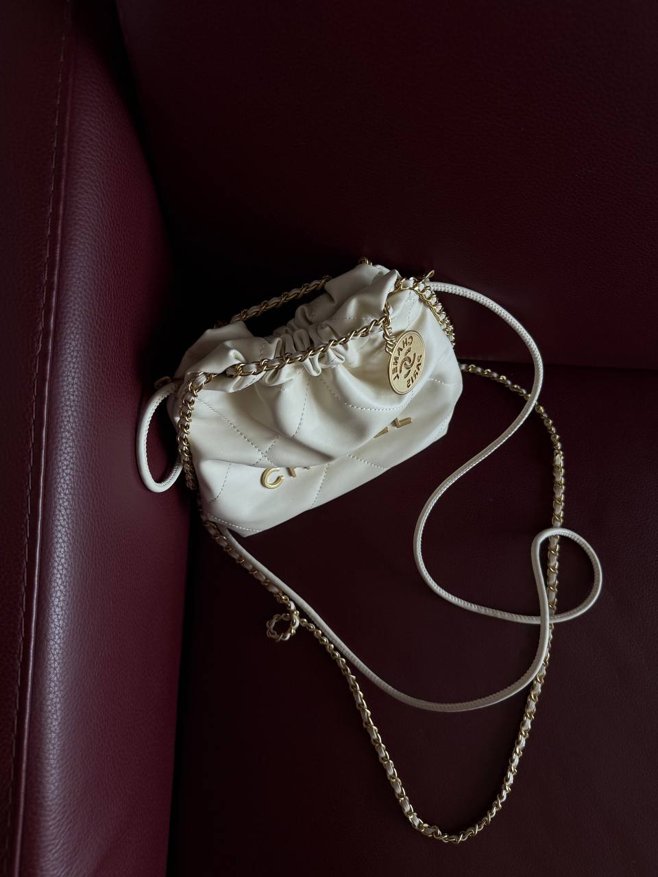 Chanel Milk Quilted Calfskin Mini 20 Bag Gold Hardware - 8