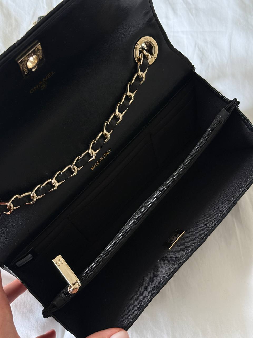 Chanel Mini Flap Bag with Top Handle Lambskin Black - 11