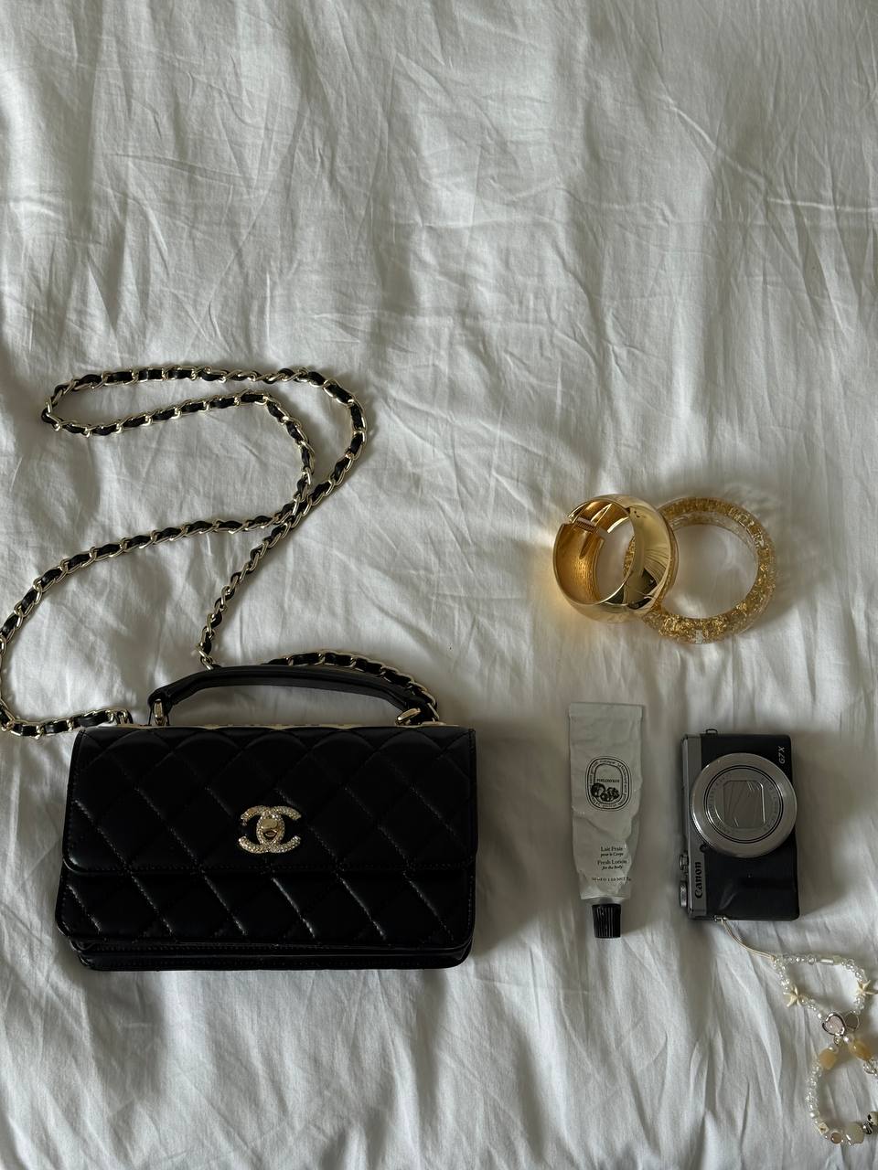Chanel Mini Flap Bag with Top Handle Lambskin Black - 3