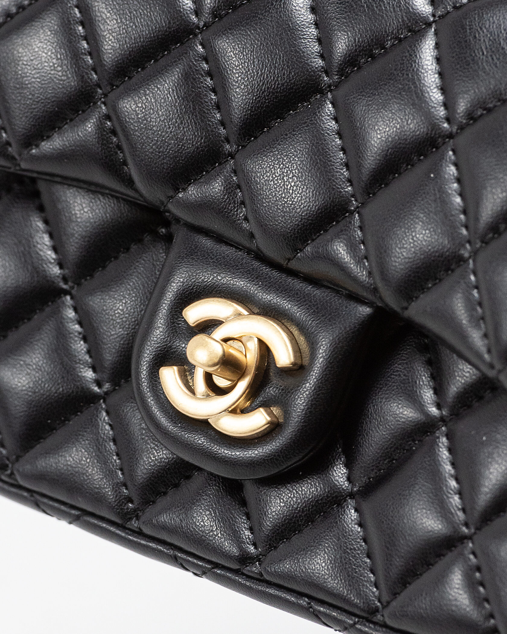 Chanel Rectangular Mini Classic Flap Bag in Black Lambskin with Gold Hardware - 6