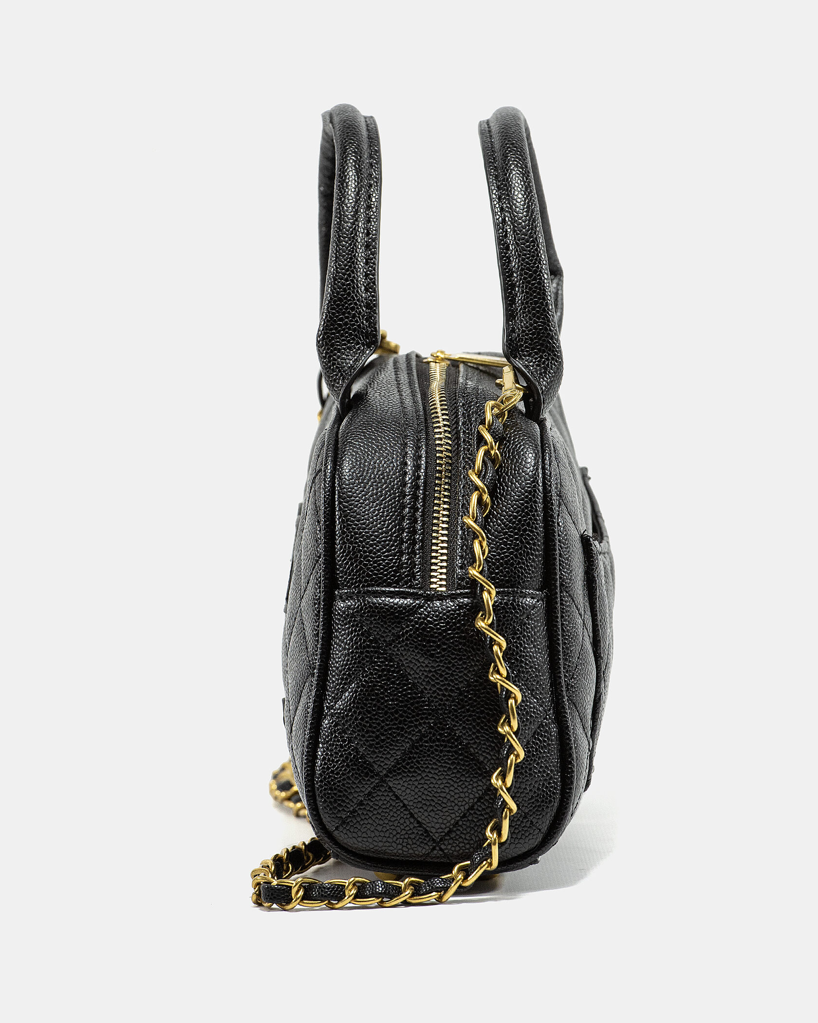 Chanel Small Bowling Bag in Black Caviar Leather - 8