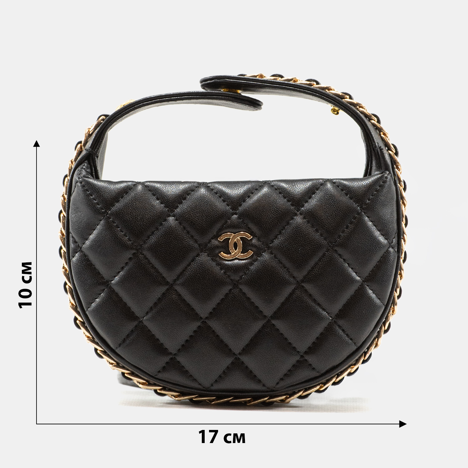 Chanel Small Hobo Bag Shiny Lambskin &amp; Gold-Tone Metal Black - 3